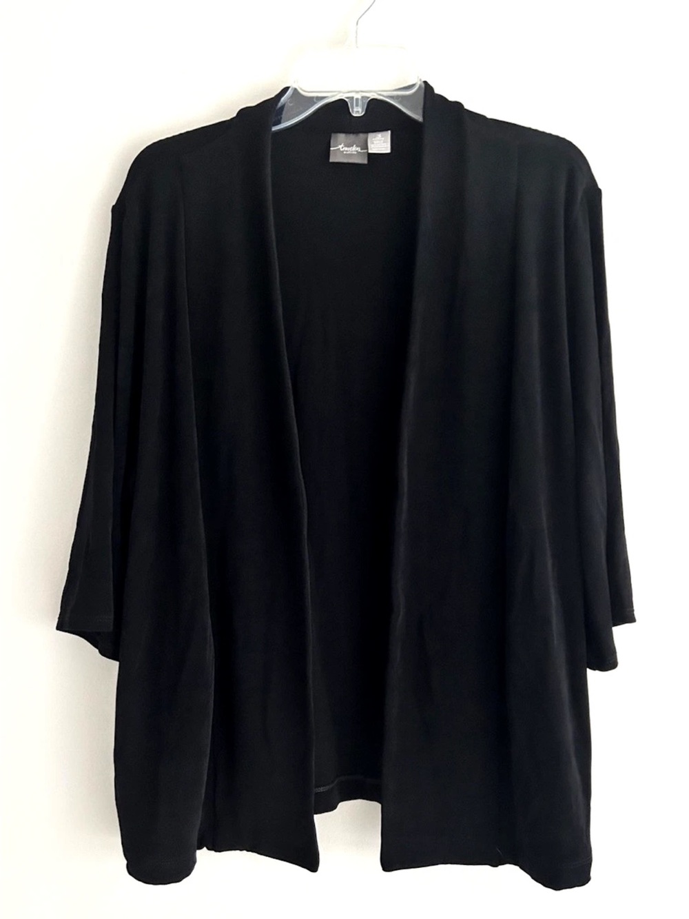 Travelers by Chico's | Short Open Cardigan Womens Size 3 Black Stretch